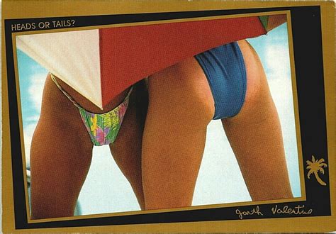 Heads Or Tails California Girls Postcard Risque S S Pinup Bikini Ebay