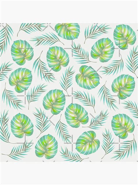 Green Tropical Leaves Watercolor Art Poster For Sale By Amberspace