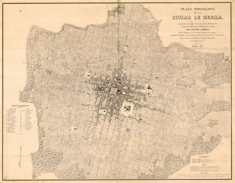 1864 Mapa De Merida Yucatan Ancestral