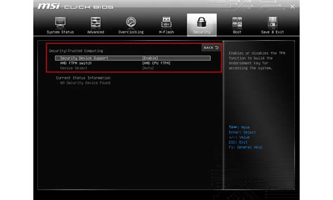 How To Enable Tpm In Bios Msi Motherboard Tpm 2 0 Module Tpm Bios Msi