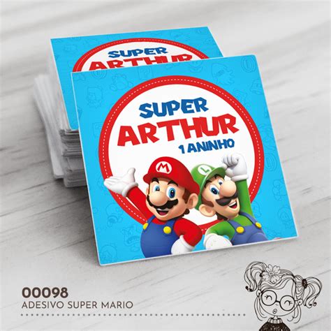 Adesivo Quadrado Super Mario Bros Elo