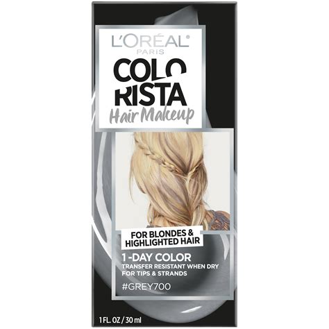 L'Oreal Paris Colorista Hair Makeup 1-Day Hair Color, 700 Grey (for ...