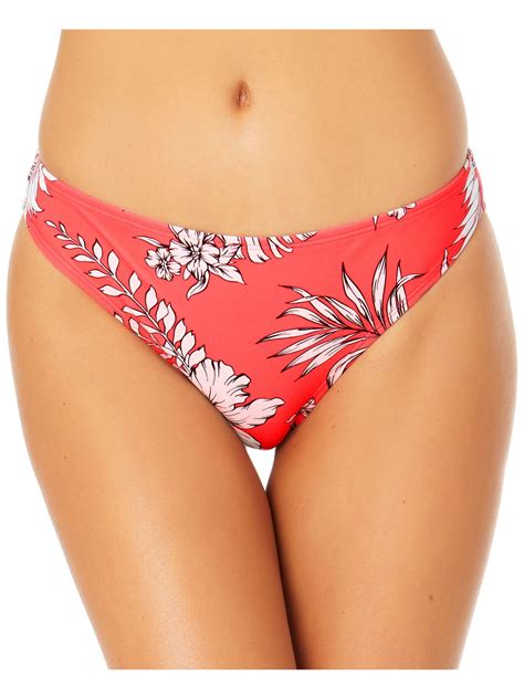 California Sunshine Women S Coral Tropical Print Stretch Lined Bikini