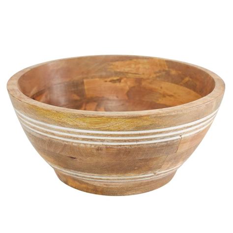 Set Of 3 Brown Mango Wood Natural Serving Bowl 8 10 12 By