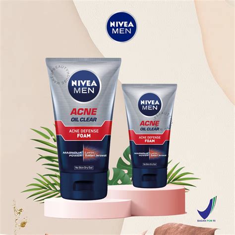 Jual Nivea Men Oil Clear Acne Defense Foam 50 100 Ml Shopee Indonesia