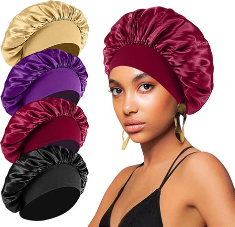 Amazon Pcs Silk Bonnet For Sleeping Hair Wrap Satin Bonnets