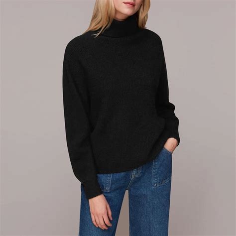 Black Ribbed Roll Neck Jumper Brandalley