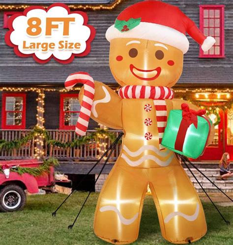 The Holiday Aisle® 2024 8ft Christmas Inflatable Gingerbread Man