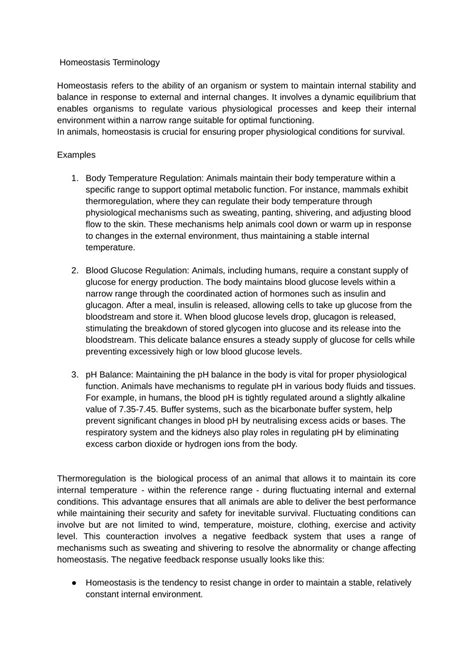 Homeostasis Internal Study Notes Biology Level 3 Ncea Thinkswap