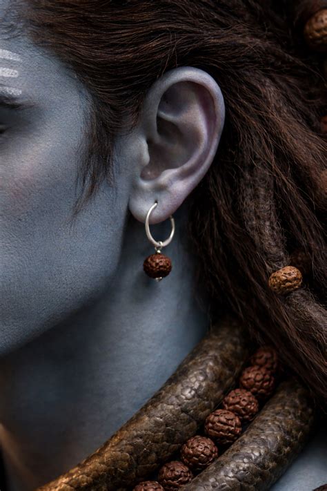 silver rudraksh bali earrings  sterling silver spiritual jewellery