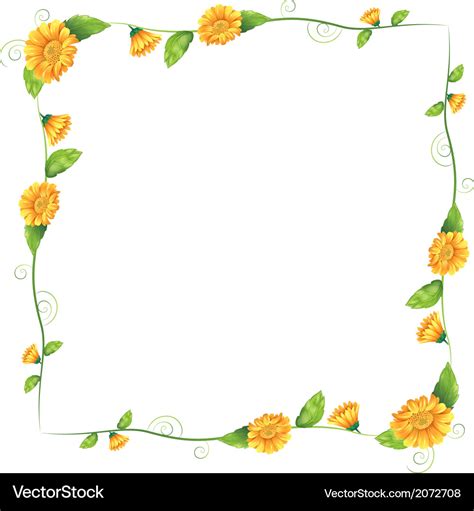 A border with orange flowers Royalty Free Vector Image