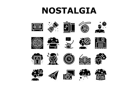 Nostalgia And Memory Collection Icons Set Vector By Vectorwin