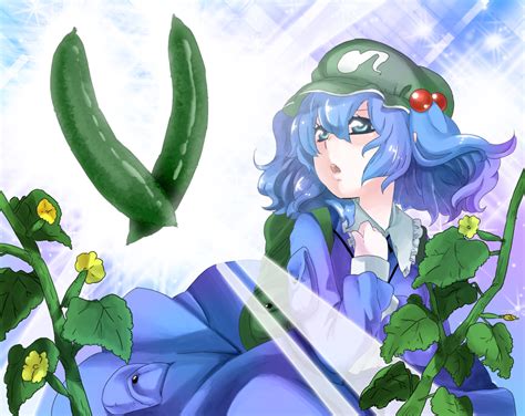 Safebooru Backpack Bag Blue Eyes Blue Hair Cucumber Flower Hair