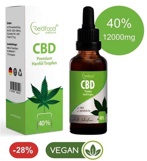 CBD ÖL 40 Vollspektrum Hanf Öl 30ml Hochdosiertes CBD Redfood 24