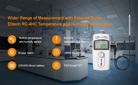 Elitech Rc Hc Data Logger De Temperatura Y Humedad Registrador De