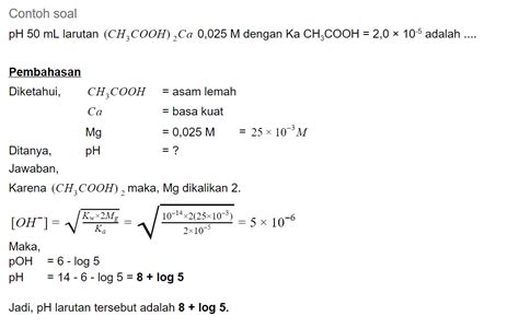 Materi Hidrolisis Garam Dan Contoh Soal Materi Soal