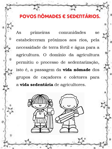 Atividades Nomadismo E Sedentarismo 5 Ano ENSINO