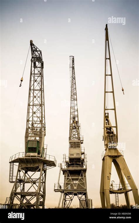 Belgium Antwerp Old Port Cranes Stock Photo Alamy