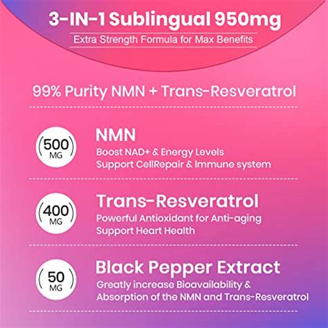 Sublingual Mg Ultra Purity Nmn Mg Trans Resveratrol In