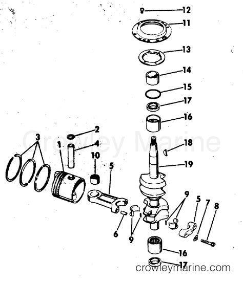 Crankshaft Piston Outboard R M Crowley Marine