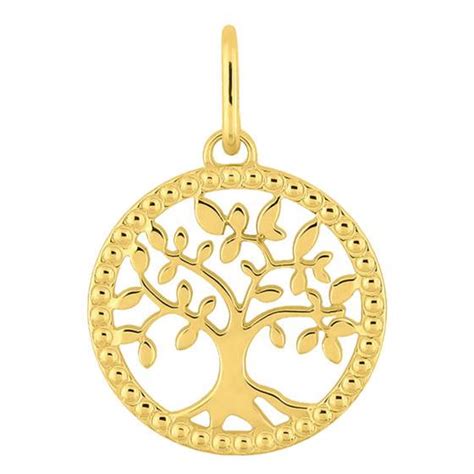 Médaille Arbre de Vie Perlée en Or Jaune Emanessence Ocarat