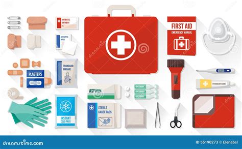 First Aid Kit Stock Vector Image Of Guide Compress 55190273