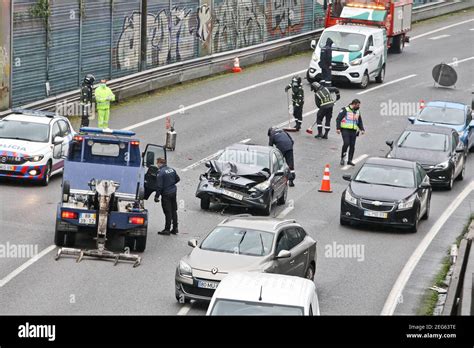 Porto Portugal February Several Accidents This Morning At