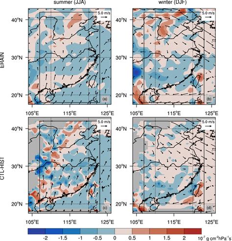 The 850hPa Wind Vectors Unit M S And Moisture Flux Divergence