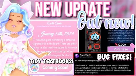 New Update Out Now Bug Fixes Tidy Textbooks Coming And More Roblox