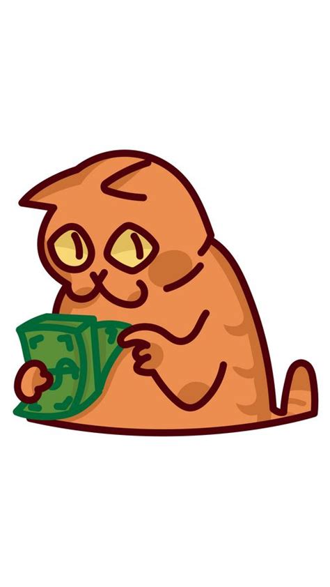 Cat Counting Money Sticker | Cute doodles, Cute doodles drawings, Cute ...