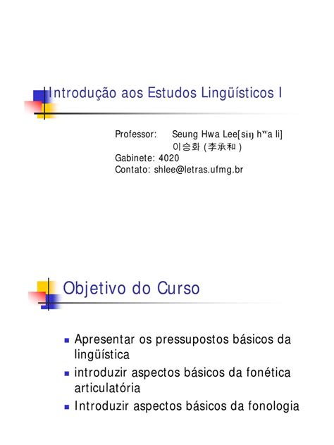 Pdf Introducao Aos Estudos Linguisticos Apostila