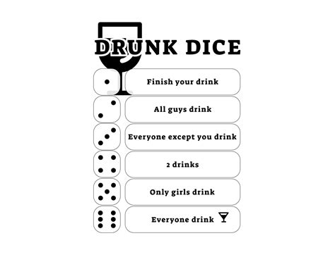 Drunk Dice Party Games Drinking Games For Adults Bachelorette