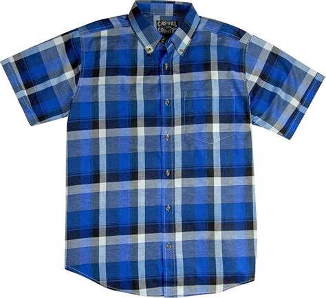 Mens Classic Plaid Short Sleeve Casual Shirt Button Down 3x Large