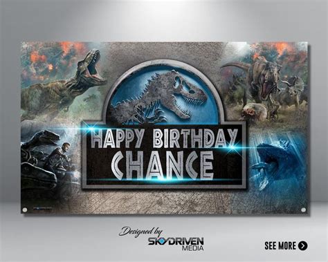 Jurassic Park Birthday Banner Jurassic World Movie Etsy Jurassic Park Birthday Park