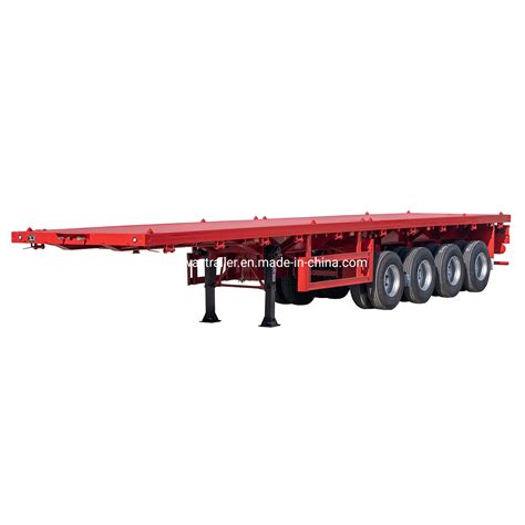 Feet Flatbed Tridem Axle Semi Trailer Flat Bed Cargo Trailer Axles