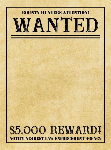 Wanted Poster Template by jakeysamra on DeviantArt