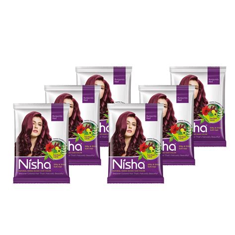 Nisha Pack 6 Natural Henna Based Permanent Brown Hair Color Dye