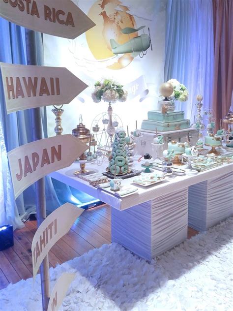 travel world countries baby shower  vintage travel themed  baby