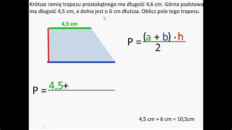 Oblicz pole trapezu prostokątnego YouTube