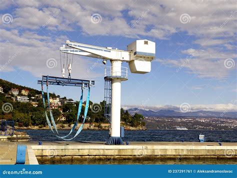 Crane For Lifting Boats And Yachts Out Of The Water Stock Image Image