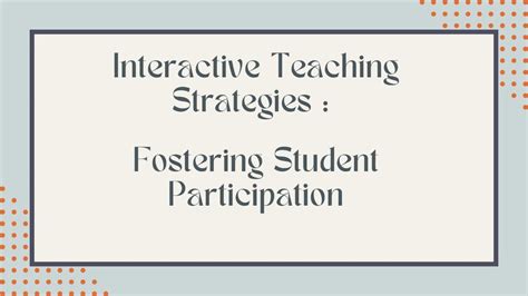 Interactive Teaching Strategies Fostering Student Participation Youtube