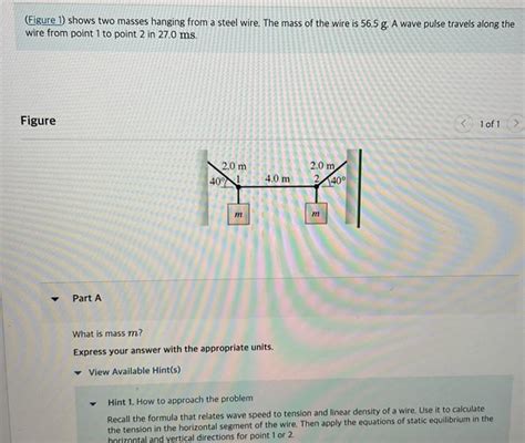 Solved Figure 1 Shows Two Masses Hanging From A Steel