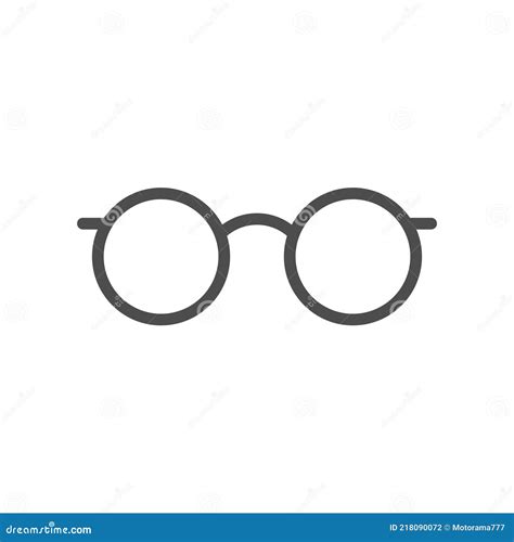 Round Eyeglasses Glyph Icon or Spectacles Frame Silhouette Stock Vector ...