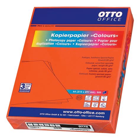 Farbiges Druckerpapier A4 OTTO Office COLOURS - 500 Blatt gesamt, Bei