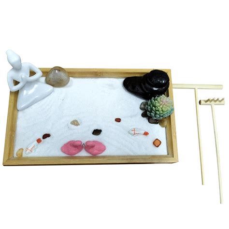 1 Set Desktop Zen Garden Kit Garden Sand Box Decoration Meditation Zen ...