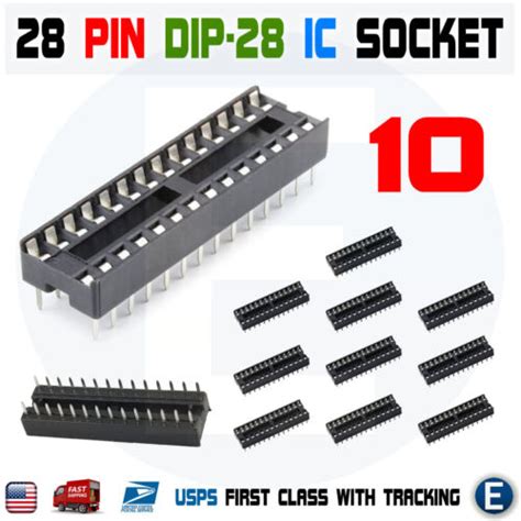 10Pcs 28Pin Dip DIP 28 Socket Pcb Mount Connector IC DIP28 Narrow 2