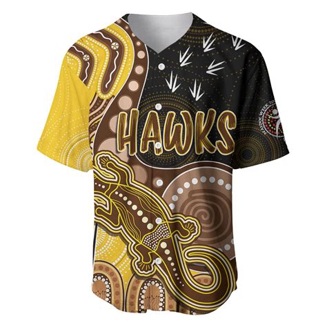 Personalised Naidoc Week 2023 Afl Hawks Baseball Jersey Aboriginal Dot