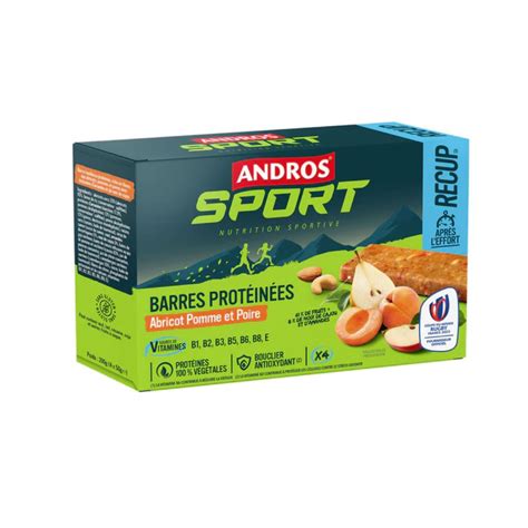 ANDROS SPORT Andros Sport ÉNERGIE Boîtes de 4 barres proteinées pomme