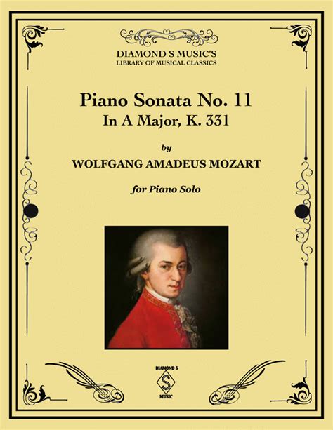 Piano Sonata No In A Major K Mozart Piano Solo Arr