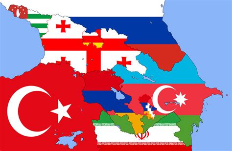 Flag map of the Caucasus (2023) by ViNZZ404 on DeviantArt